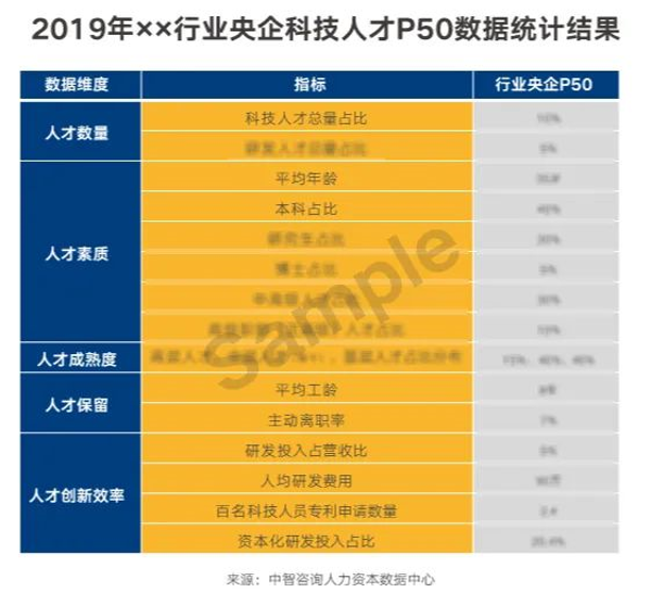 5-3 2019年××行業(yè)央企科技人才P50數(shù)據(jù)統(tǒng)計(jì)結(jié)果