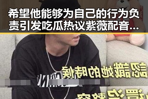 希望他能够为自己的行为负责引发吃瓜热议紫薇配音事件震惊娱乐圈