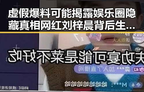 虚假爆料可能揭露娱乐圈隐藏真相 网红刘梓晨背后生活引发热议